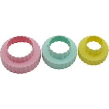 Teknotrust Çift Taraflı Tırtıklı Yuvarlak Kurabiye Kalıbı 3 Adet Fma06345