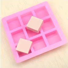Teknotrust 9'lu Kare Silikon Kalıp | Sabun, Mum, Epoksi, Fırın Ve Kek Kalıbı