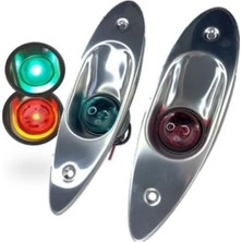 Goldsea Tekne Burun Feneri Iskele Sancak Takım Gömme 316 Paslanmaz 12v LED 60x200mm