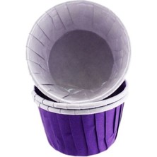 Teknotrust Muffin Cupcake Kek Kalıbı Özel Pet Kapsül 20 Adet Mor Renk