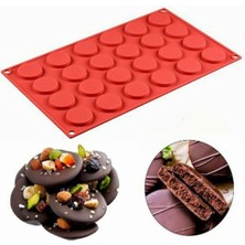 Teknotrust Silikon Kalıp Yuvarlak Çikolata-Kek-Kurabiye Kalıbı 24 Lü 17X29 cm