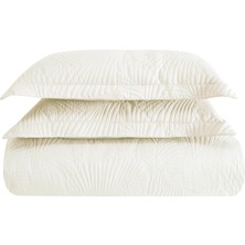 Linens Leaf Çift Kişilik Yatak Örtüsü Seti Ekru