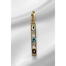 14 Ayar Altın I Harfli Nazar Boncuklu Göz Kolye Ucu