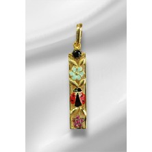 14 Ayar Altın I Harfli Çiçekli Cennet Bahçesi Kolye Ucu