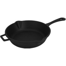 Döküm Yuvarlak Kızartma Tavası Döküm Demir Yekpare Saplı. ÇAP(Ø)24CM