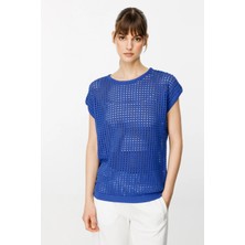 39301 Onteks File Örgü Kısa Kol Bluz