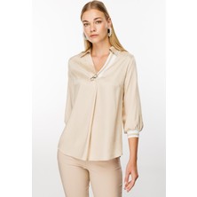 1525 Modailgi Ribanalı Puanlı Jakar Bluz