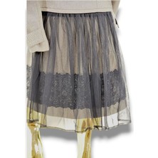 Patrizia Pepe ÇIKARILABİLİR TÜL DETAYLI 38 / M - L/40 CAMEL KRUVAZE YAKALI KAŞE PALTO KABAN