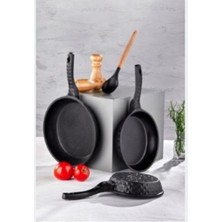 Dmr Life Polenta Döküm 3'lü Tava Seti Siyah 20 cm / 24 cm / 28 cm