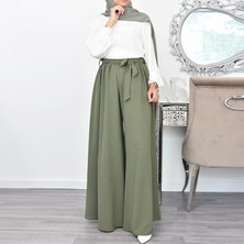 Barbora Kadın Pantolon Şalvar Keten Yazlık Günlük Kemerli