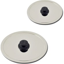 2 Adet Çelik Balık Tavası Kapağı (24+28 Cm)