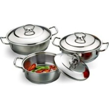 Çelik Yumurta Tava Seti Basık Tencere Seti 6 Prç.