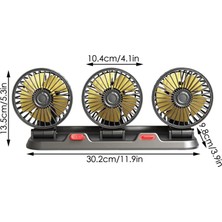 Oddities Araba Için Fan Suv'ler Için Üç Kafalı Fan USB Soğutma Hava Küçük Kişisel Fan Kamyon Araç Için 2 Hızlı Elektrikli Fan (12V) (Yurt Dışından)