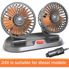 Oddities 24V Araba Fanı Çift Kafalı Fan Taşınabilir Otomatik Soğutma Fanı Soğutma Büyük Rüzgar Elektrikli Fan Araba Katlanır Fan (Yurt Dışından)