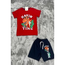 New Kids Baskılı Şortlu Erkek Çocuk Takım