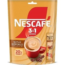Nescafe 3 Ü 1 Arada Sütlü Köpüklü 17,4 gr 20 Li Paket x 4 Adet
