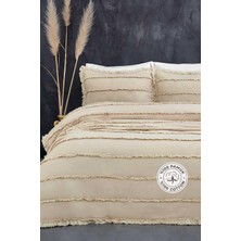 Evlen Home Collection Pamuklu Echos Yatak Örtüsü Takımı Günlük Tek Kişilik 2 Parça Dolgulu El Işi