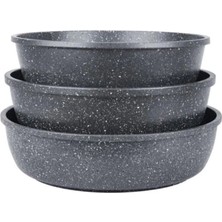 3 Lü Yuvarlak Fırın Tepsi Set Gri (26,28,30)