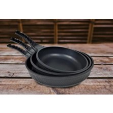 Döküm Tava Seti Siyah 20CM-24CM-28CM 3'lü Set