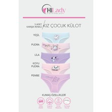 Çocuk Külot 5'li Paket Kız Çocuk Parça Baskılı Pamuklu Soft Renkli Külot