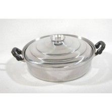 Mediterian 24 cm Alüminyum Karnıyarık Tencere, şık gri renkli ve dayanıklı tasarım