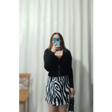 Kadın Zebra Şort Etek