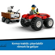 LEGO® City Römorklu Kırmızı Çiftlik Traktörü ve Koyun 60461 - 4 Yaş & Üzeri Çocuklar için Yaratıcı Oyuncak Yapım Seti (116 Parça)