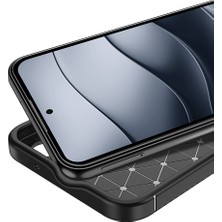 Ehr. Xiaomi Redmi Note 14 4g ile Uyumlu Kamera Korumalı Darbe Önleyici Carbon Brushed Silikon Kılıf -Siyah