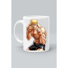 Takeshi Wakatsuki Karakter Kengan Ashura Anime Baskılı Beyaz Klasik Kupa Bardak