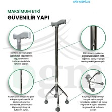 Orlex Baston 4 Ayaklı Yüksek Kalite Denge Bastonu Asa