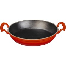 Döküm Yuvarlak Sahan Döküm Demir Yekpare Çift Kulplu ÇAP(Ø)24CM. - Kırmızı