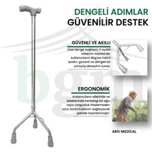 Orlex Tripot 3 Ayaklı Denge Bastonu Yüksek Kalite Ayarlanabilir Denge Bastonu Asa