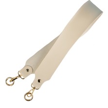 Deri Çanta Sapı Krem 60 cm  Gold Metal Detaylı