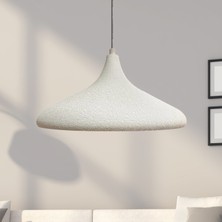 Dokulu Açık Krem Rengi Ütü Kablo Tekli Avize Sarkıt Lamba Yemek Masası Oturma Odası Mutfak