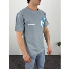 Sırt ve Gösüs Baskılı Loose Fit T-Shirt