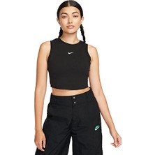 Nike W Nsw Essntl Rib Crp Tank Kadın Günlük Atlet FB8279-010 Siyah
