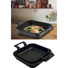 Döküm Granit Kaplama Kare Sahan 2'li Set (20-22) cm