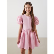 Bisiklet Yaka Kız Çocuk Elbise