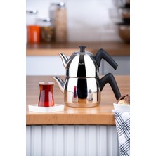 Mediterian Bordo 2,1L Çelik Çaydanlık Takımı, şık ve dayanıklı tasarım