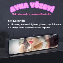 LED Ekranlı Aynalı Masa Saati Sıcaklık Tarih Alarmlı Şarjlı Dijital Elektronik Saat