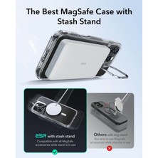 ESR Apple iPhone 16 Pro Max Kılıf + Ekran Koruyucu Set Halolock Magsafe Classic Hybrid Stantlı Silikon - Siyah Şeffaf