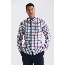 Jakamen Yeşil Slim Fit Yaka Düğmeli  Gömlek