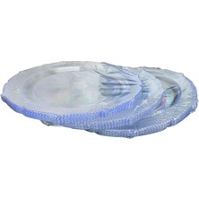 Omeyva Davet Parti Sunum Doğum Günü Şeffaf Sert Plastik Mika Tabak - 22 Cm. -6 Adetlik 3 Paket