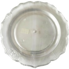 Omeyva Davet Parti Sunum Doğum Günü Şeffaf Sert Plastik Mika Tabak - 22 Cm. -6 Adetlik 3 Paket