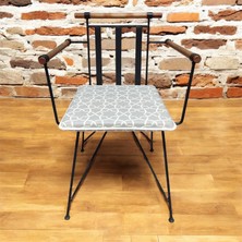 40*40 Gri Desenli Sandalye Minderi