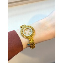 Yaprak Motifli Çeyrek Uyumlu Kelepçe Bileklik