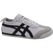 Tayger E-3226 Unisex Deri Sneaker Spor Ayakkabı Beyaz - Siyah