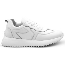 Levarno Perla Hakiki Deri Kadın Beyaz Casual Sneaker Ayakkabı