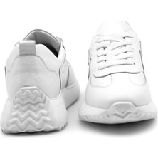Levarno Perla Hakiki Deri Kadın Beyaz Casual Sneaker Ayakkabı