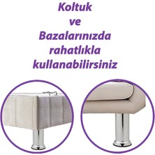 12 Adet Metal Destek Ayağı 12 cm Krom Mobilya Kanepe Baza Koltuk Ünite Ayakları Metrik 8 Civatalı Ince Diş